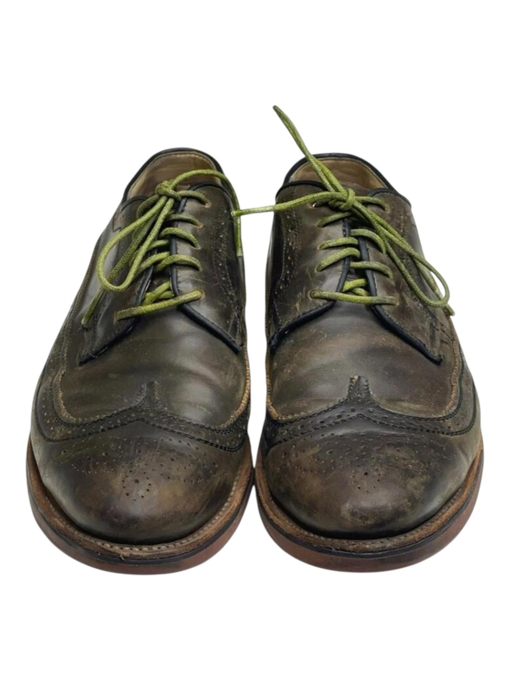 Scoop NYC x Walk Over 𖤐 Oxford Brogues Wingtips 𖤐 Olive Green 𖤐 9.5 𖤐 GQ Mag - Picture 8 of 16